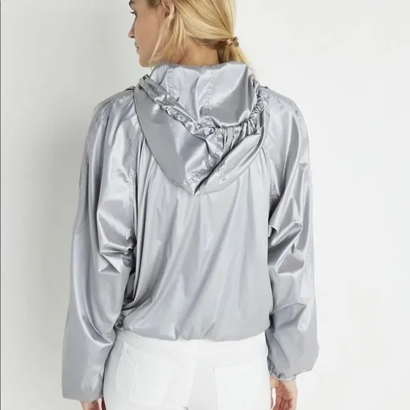 ⭕️ SOLD OUT ⭕️ Anatomie Nani Short Windbreaker Jacket Silver Grey - Picture 4 of 6